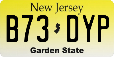 NJ license plate B73DYP