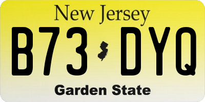NJ license plate B73DYQ