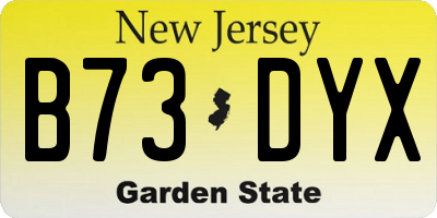 NJ license plate B73DYX