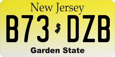 NJ license plate B73DZB