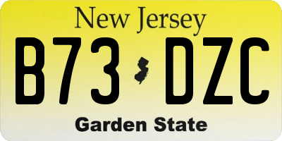NJ license plate B73DZC