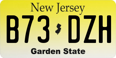 NJ license plate B73DZH