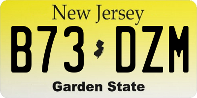 NJ license plate B73DZM