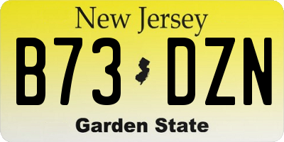 NJ license plate B73DZN