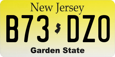 NJ license plate B73DZO