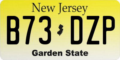 NJ license plate B73DZP