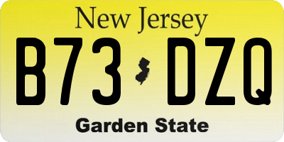 NJ license plate B73DZQ