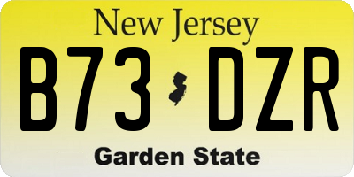 NJ license plate B73DZR