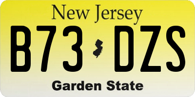 NJ license plate B73DZS