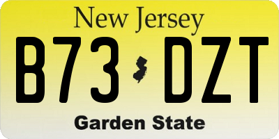 NJ license plate B73DZT