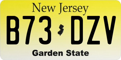 NJ license plate B73DZV