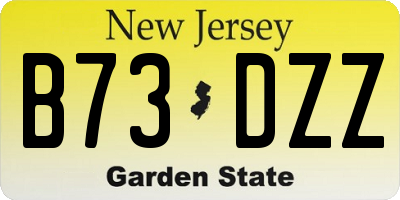 NJ license plate B73DZZ