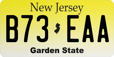 NJ license plate B73EAA