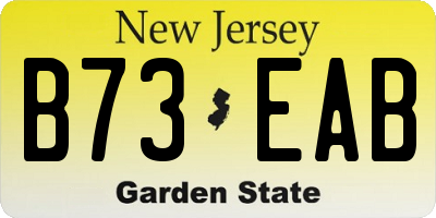 NJ license plate B73EAB