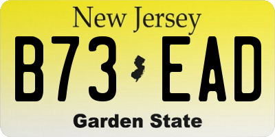 NJ license plate B73EAD