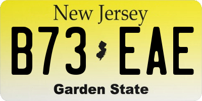 NJ license plate B73EAE