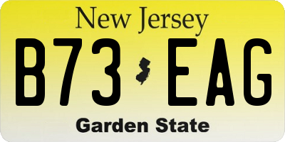 NJ license plate B73EAG
