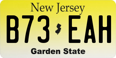 NJ license plate B73EAH
