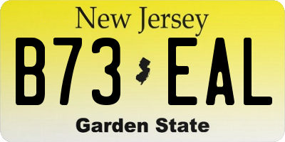 NJ license plate B73EAL