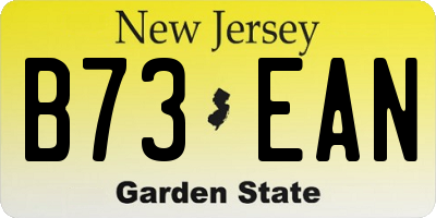NJ license plate B73EAN
