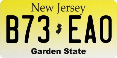 NJ license plate B73EAO