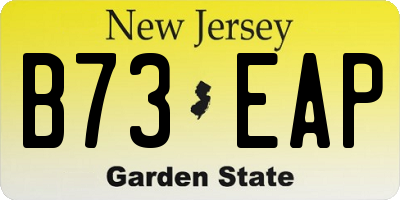 NJ license plate B73EAP