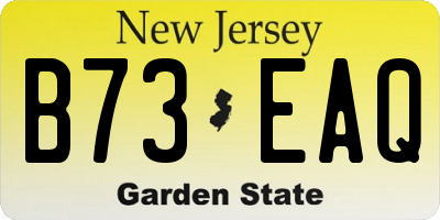 NJ license plate B73EAQ