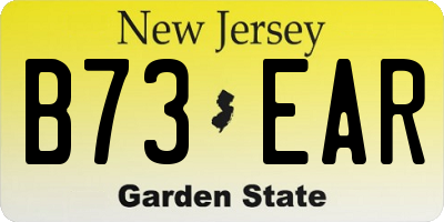 NJ license plate B73EAR