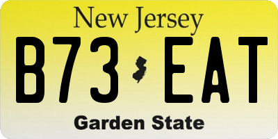 NJ license plate B73EAT