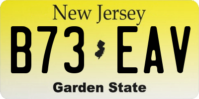NJ license plate B73EAV