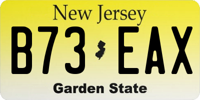 NJ license plate B73EAX