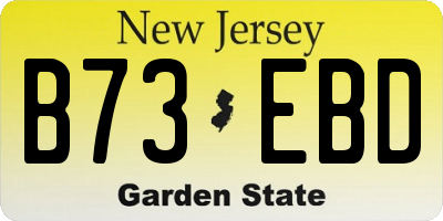 NJ license plate B73EBD
