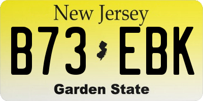NJ license plate B73EBK