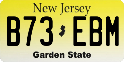 NJ license plate B73EBM