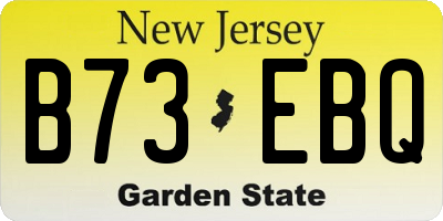 NJ license plate B73EBQ