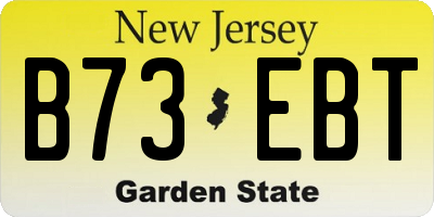 NJ license plate B73EBT