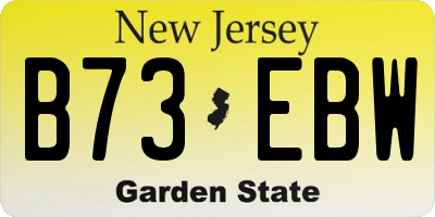 NJ license plate B73EBW