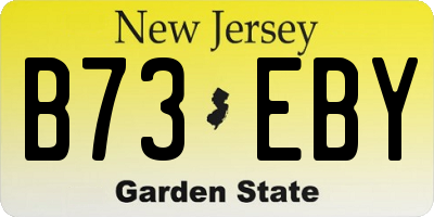 NJ license plate B73EBY
