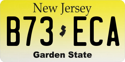 NJ license plate B73ECA