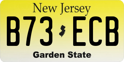 NJ license plate B73ECB