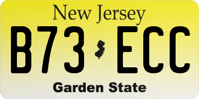 NJ license plate B73ECC