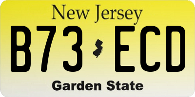 NJ license plate B73ECD