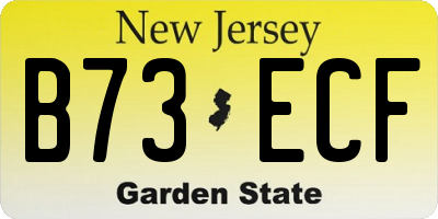 NJ license plate B73ECF