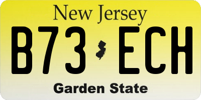 NJ license plate B73ECH