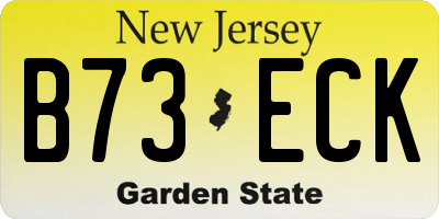 NJ license plate B73ECK
