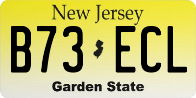 NJ license plate B73ECL
