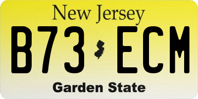 NJ license plate B73ECM