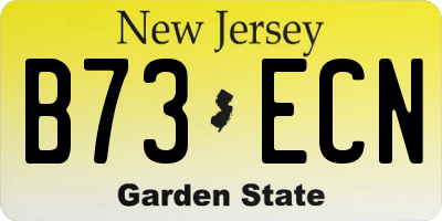NJ license plate B73ECN