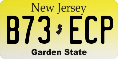NJ license plate B73ECP