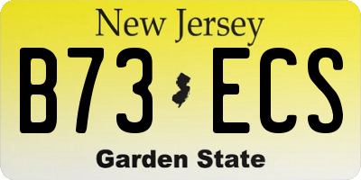 NJ license plate B73ECS